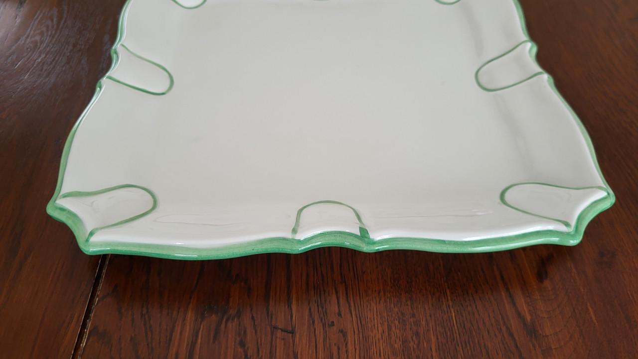 Vierkante schaal Italiaans aardewerk 27,5 cm