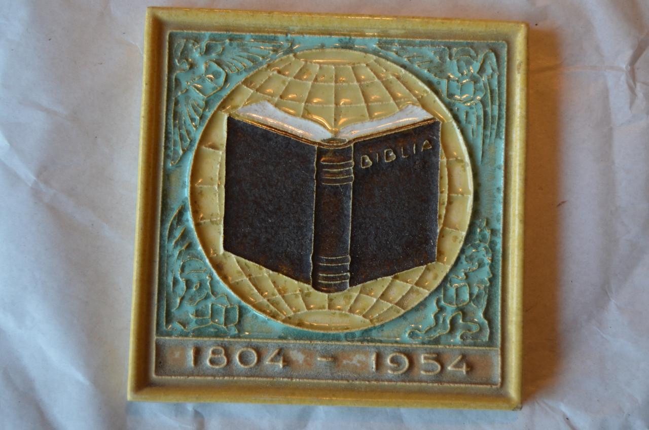 Delftse tegel 150 jaar bijbelgenootschap 1954