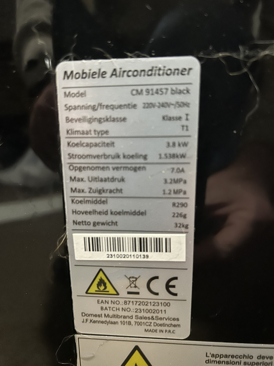 Te koop mobiele airconditioning 14000 btu.