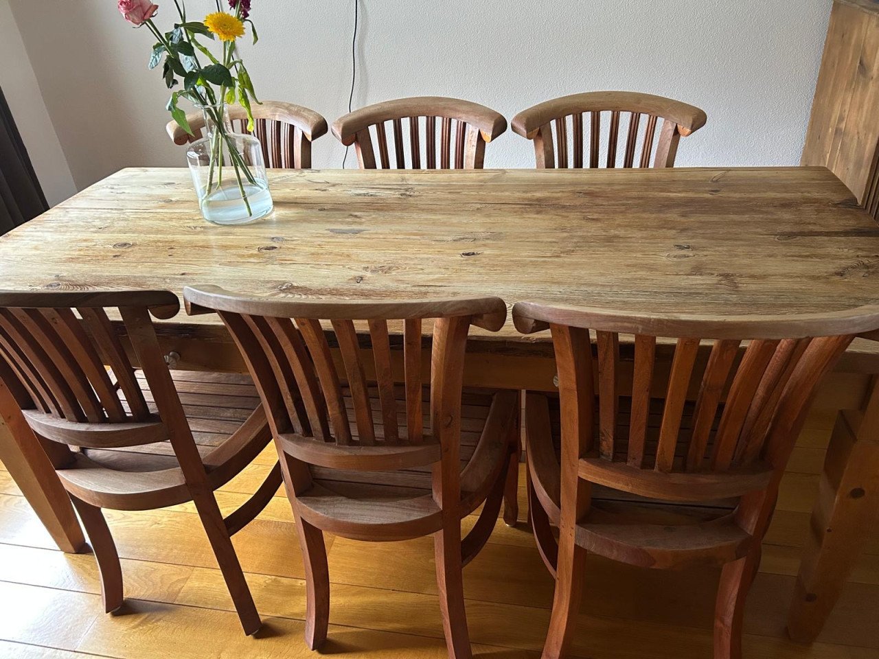Te koop Teak houten eetkamer stoelen (6)