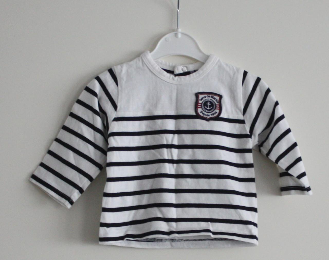 Truitje zwart wit gestreept  maat 68-6maanden