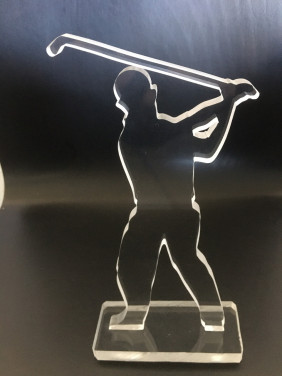 Golfspeler van plexiglas 20 cm hoog Heer