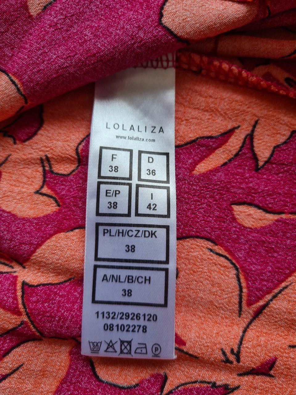Fuchsia / oranje maxi jurk van An Lemmens X LOLALIZA Met 3/4 mouwen  Maat M