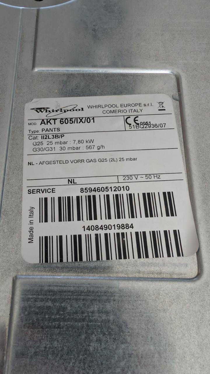 Whirlpool AKT 605/IX/01 Gasfornuis - Goed werkend