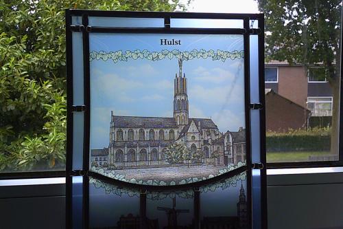 - GLAS in LOOD raam HULST - met ophangketting ...