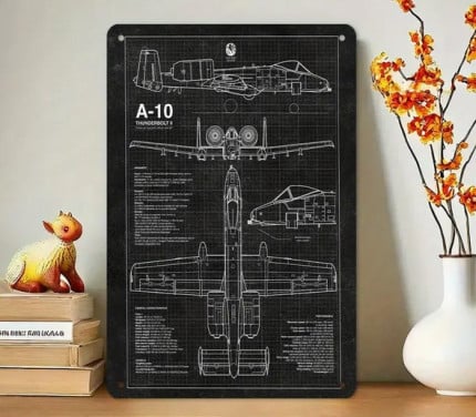 A-10 thunderbolt ( tuin / wand decoratie ) op aluminium