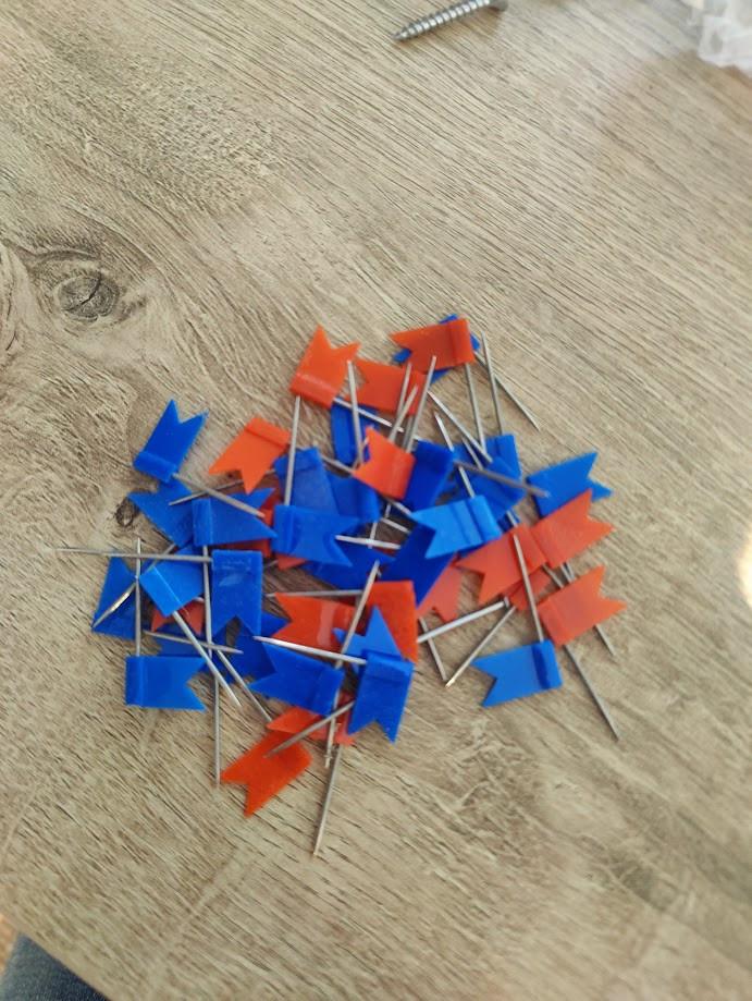 Wereldkaart op Canvas met houten lijst