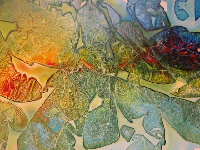 " Leaf " Prachtig Acrylschilderij