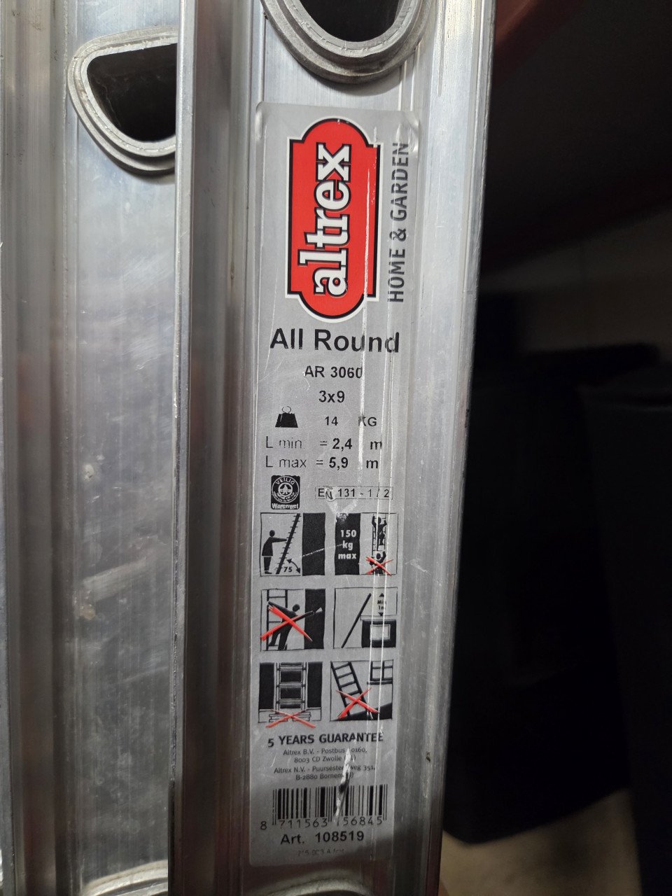 Altrex reformladder 3 x 9 sporten