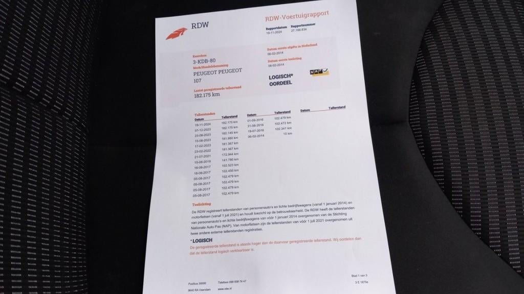 Peugeot 1.0 12v 107 Active 3deurs bj:2014 led-airco apk 2027