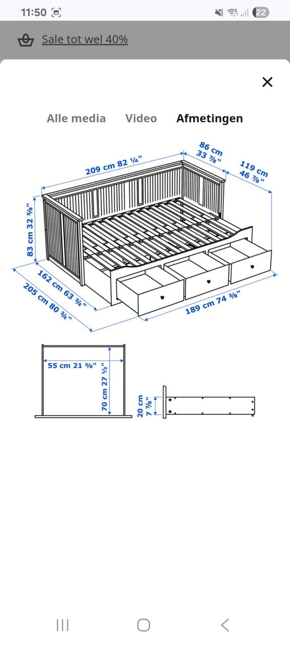 Ikea bed Hemnes