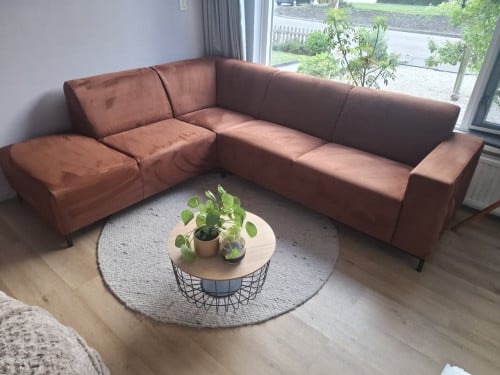 Hoekbank bruin/cognac