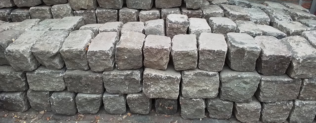 Granieten kasseien/stapelstenen, 6,6 mtr².