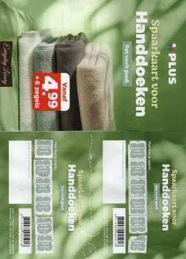 2 Volle Spaarkaarten PLUS  Handdoekenzegels  voor   € 1,50