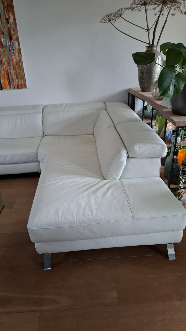 Hoekbank wit leer Natuzzi Editions