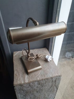 Leuke antieke pianolamp/bureaulamp ca. 1950 - Koper/brons....