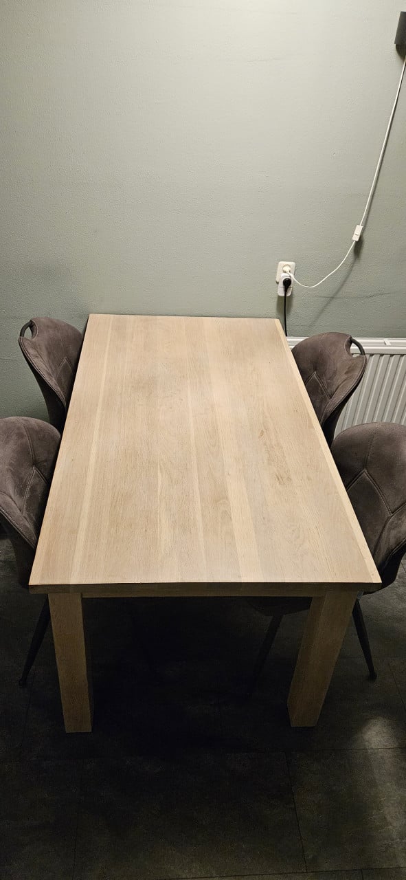Massief Eiken Eettafel - Krijtwit