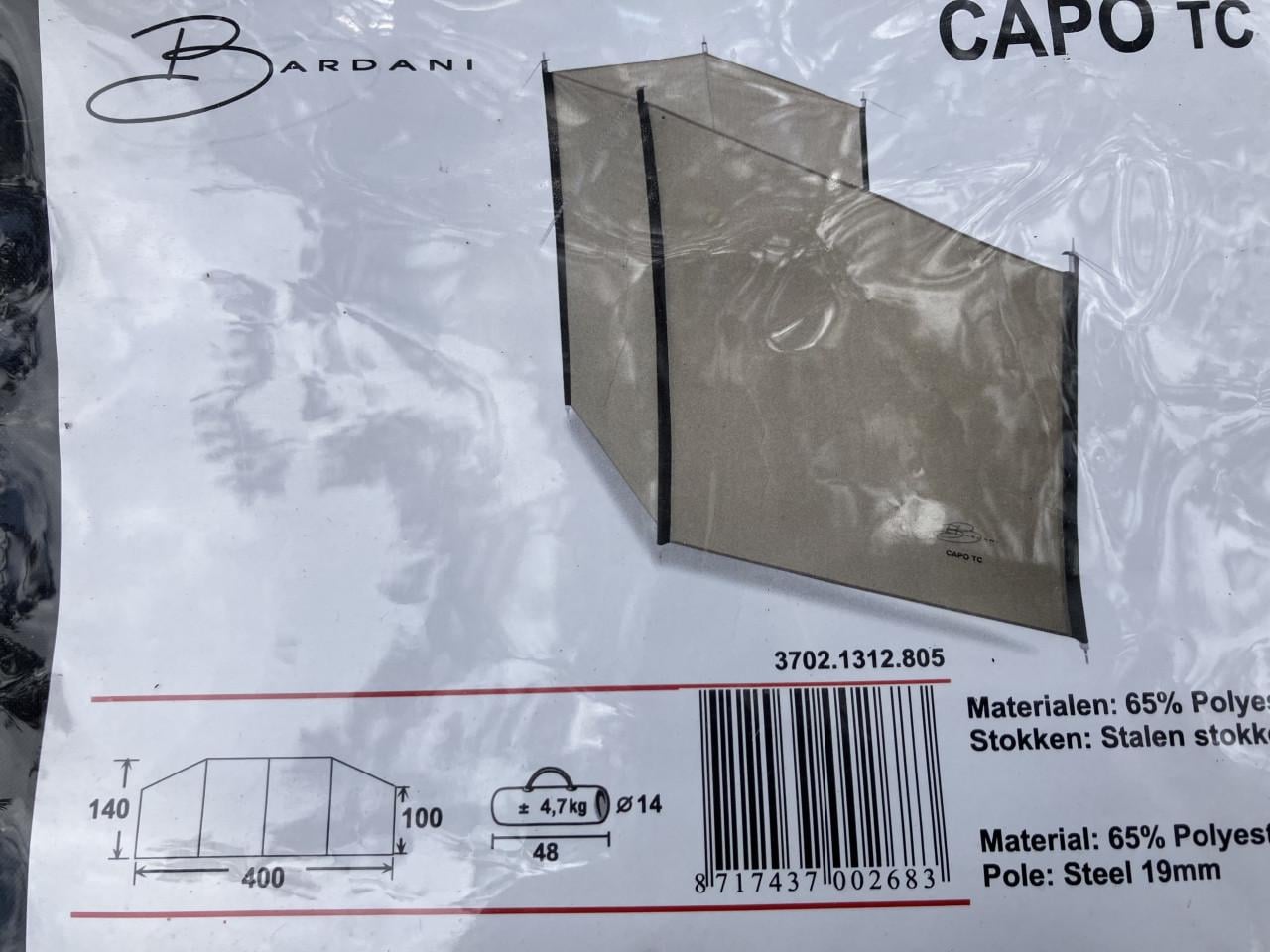 Prachtig z.g.a.n. BARDANI CAPO TC windscherm.