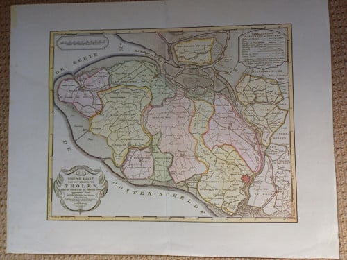 OUDE INGKLEURDE KAART VAN THOLEN