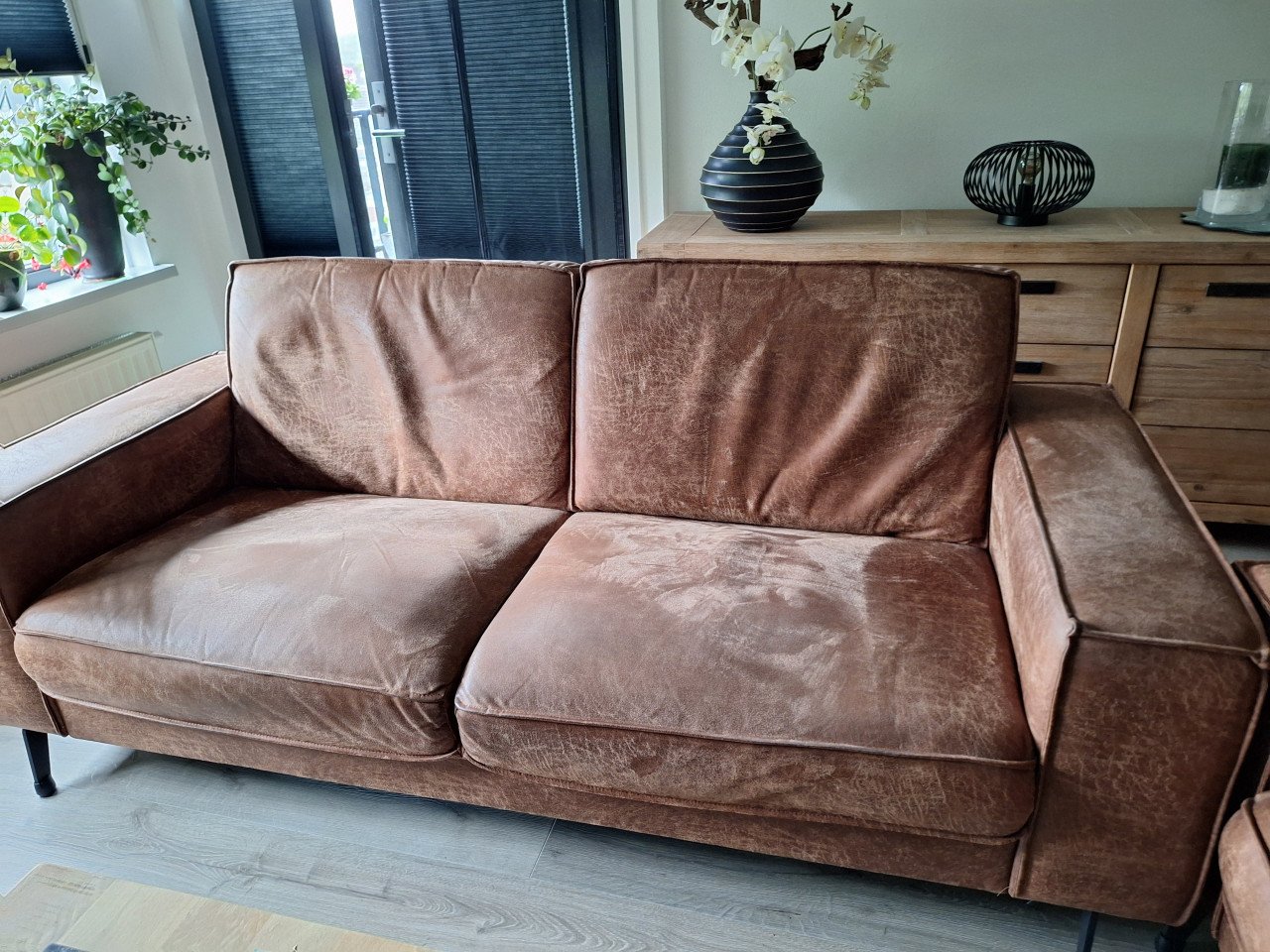 Cognac kleurig bankstel