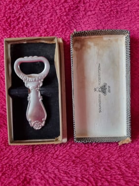 Zeldzame verzilverde Flesopener Heineken uit 1930