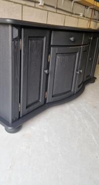 Massief eiken dressoir in mat zwarte kleur