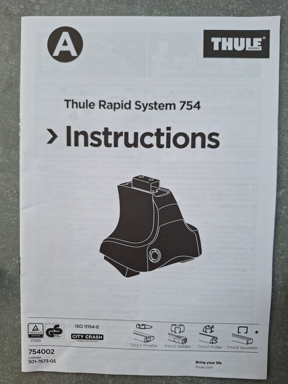 Thule Rapid System Voetenset 754 voor auto's met normaal dak