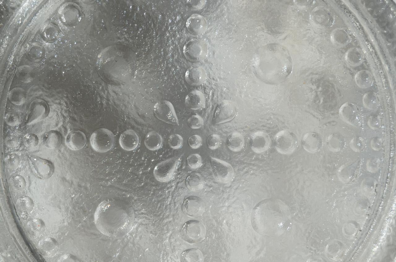 Glazen (fruit)schaal Scandinavisch design in goede staat.