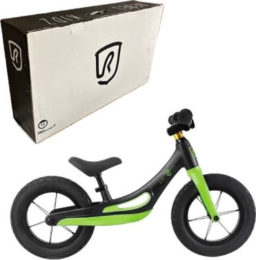 Stoere loopfiets in zwart/groen en zwart/blauw
