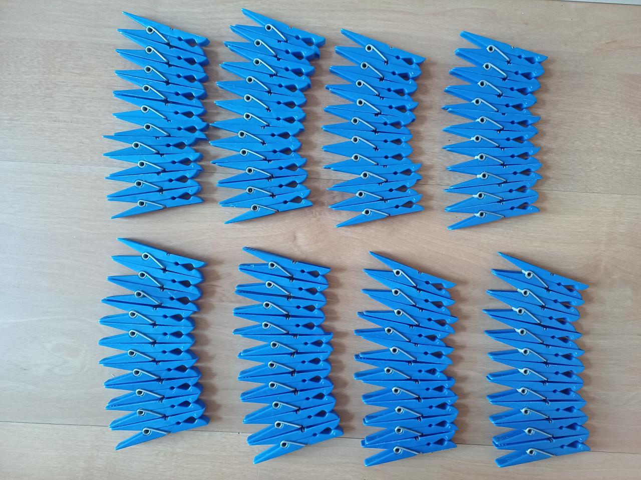 Goede kwaliteit wasknijpers: 80 stuks, blauw plastic