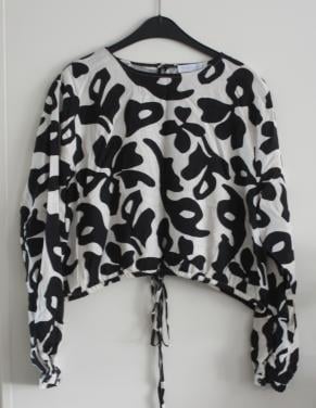 Blouse zwart beige maat 46