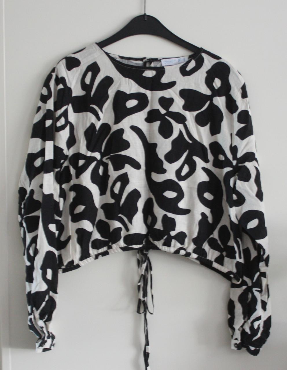 Blouse zwart beige maat 46