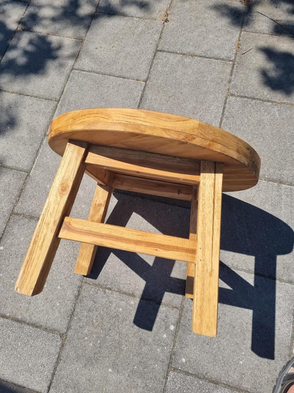Salontafel Teak hout rond 50 cm.! kleine salontafel