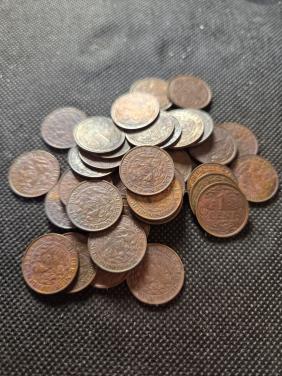 38 stuks 1 cent wilhelmina voor 1948