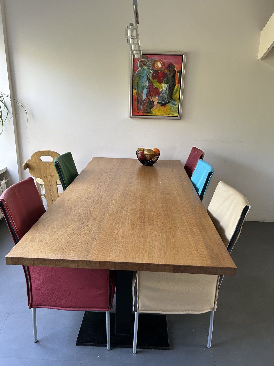 Eettafel  eiken 207x100x74  met ontworpen industriële poten