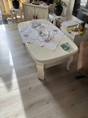 Salontafel massief eiken wit