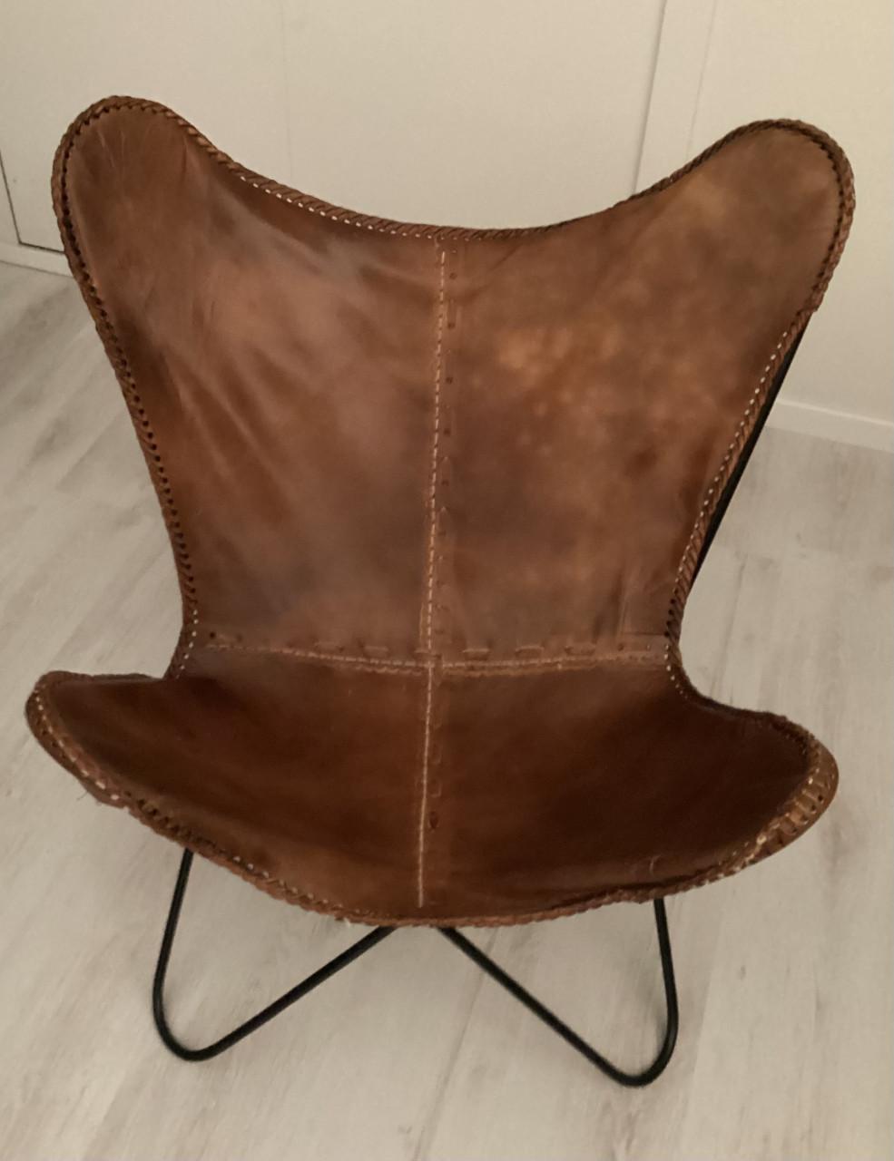 Lederen Vlinderstoel