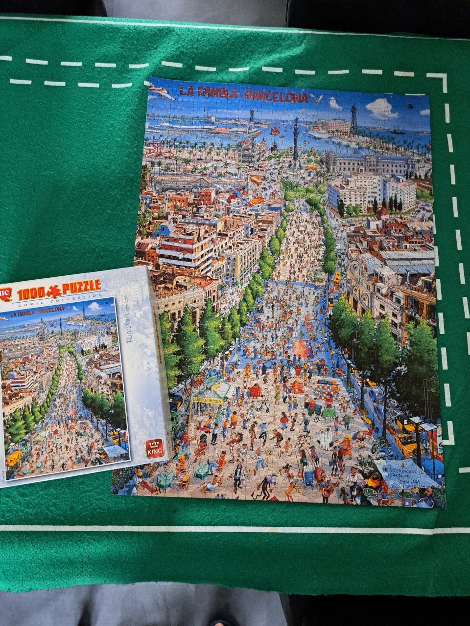 Legpuzzel van 1000 stukjes. Comic Puzzel Barcelona
