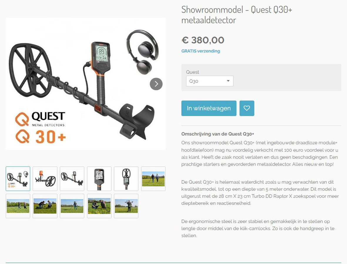 Tweedehands en showroom metaaldetectie apparatuur