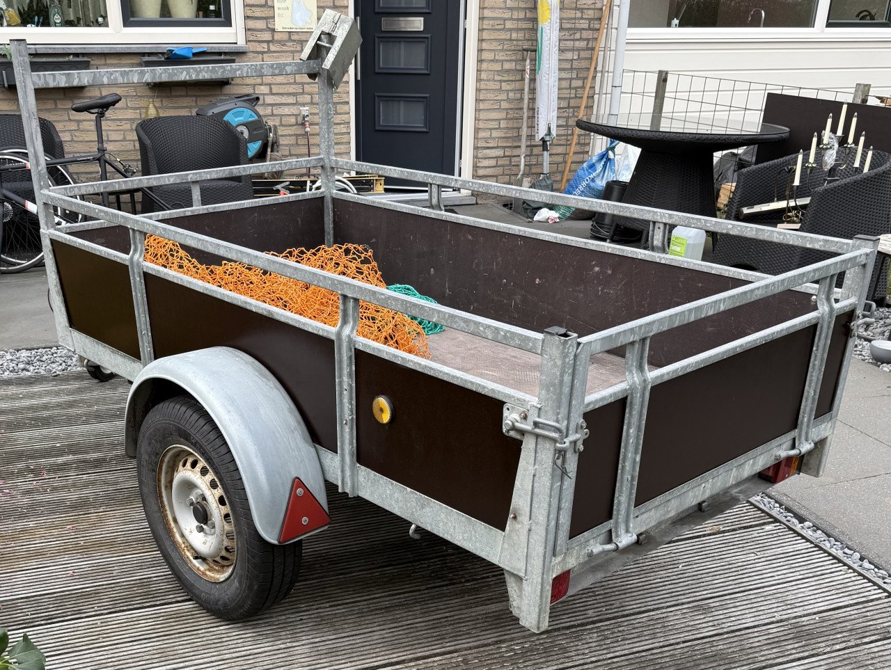 Gegalvaniseerde aanhanger V dissel 200 x 110 cm