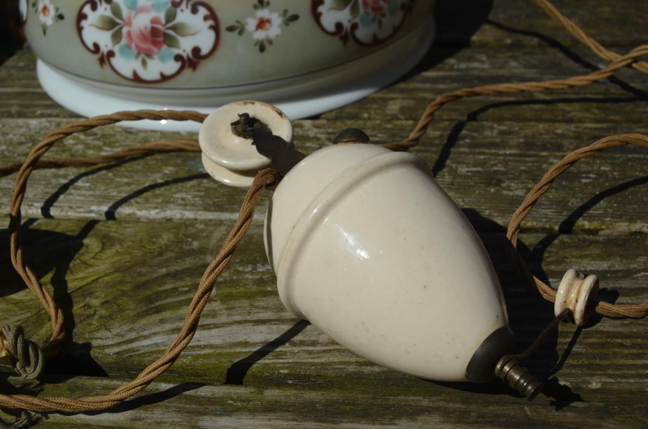 Antieke glazen hanglamp jaren '20-ish.