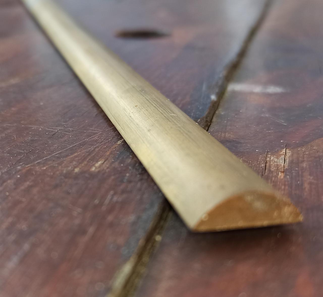 Messing (?) 15mm x 5 mm Halfrond - 1 meter