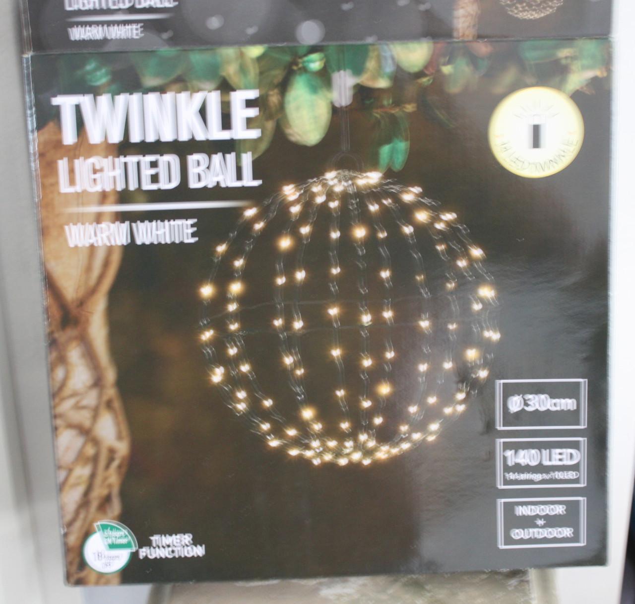 Lichtbollen / Twinkle Lighted Ball warm white