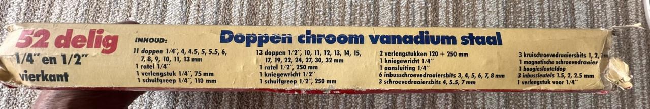 NIEUW IN DOOS : DOPSLEUTELSET MET BITJES : 52 DELIG.