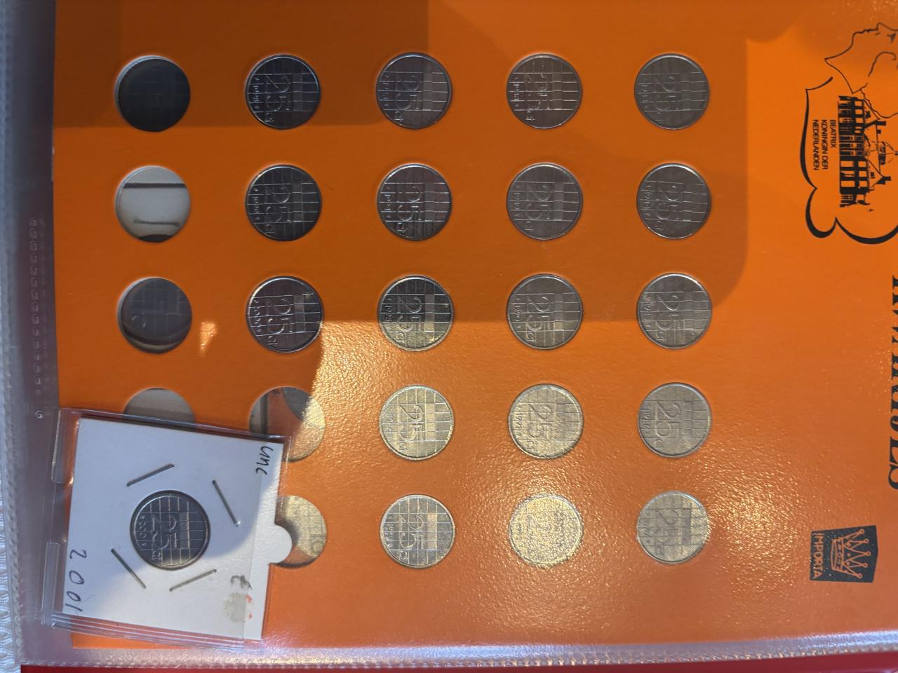 Map Nederlandse munten Beatrix van 1980 tot 2001