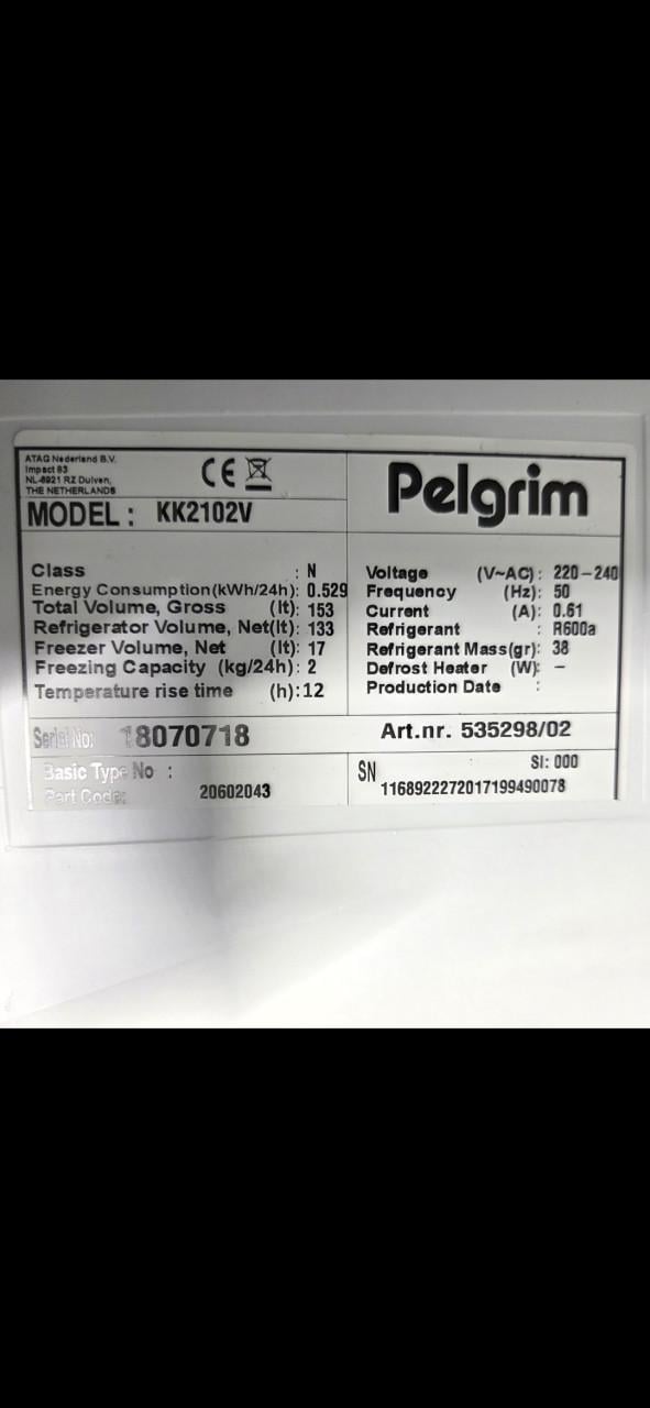 Te koop Pelgrim inbouwkoelkast
