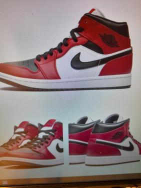 Mooie Air Jordan 1 mid Chicago black toe  Sneakers (in goede staat )