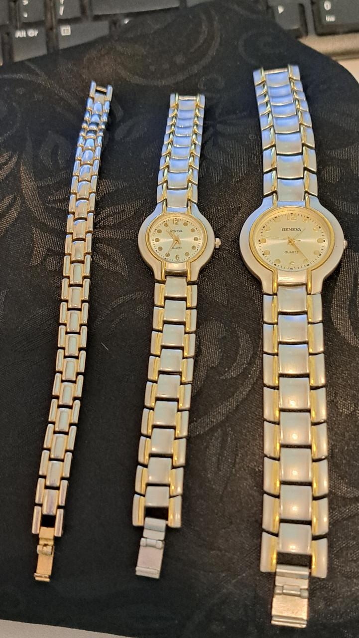 2 Stainless steel horloges en 1 armband