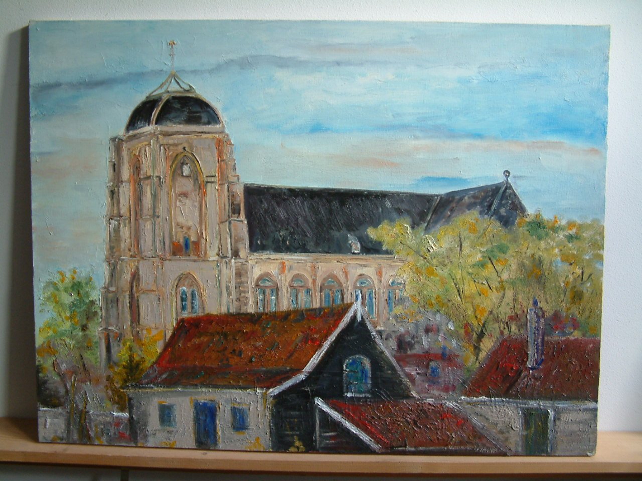 Div vazen  100 x 80 cm schilderij olie verf  -Veere 60 x 80 cm  30 x40 cm