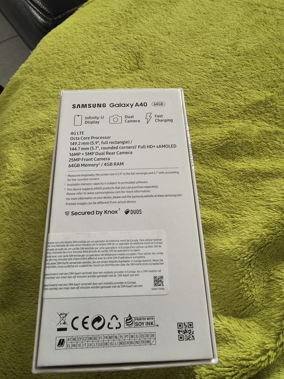 Te koop samsung A40 64gb nieuw